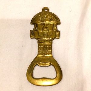 Vintage Brass Inca Statue Bottle Opener